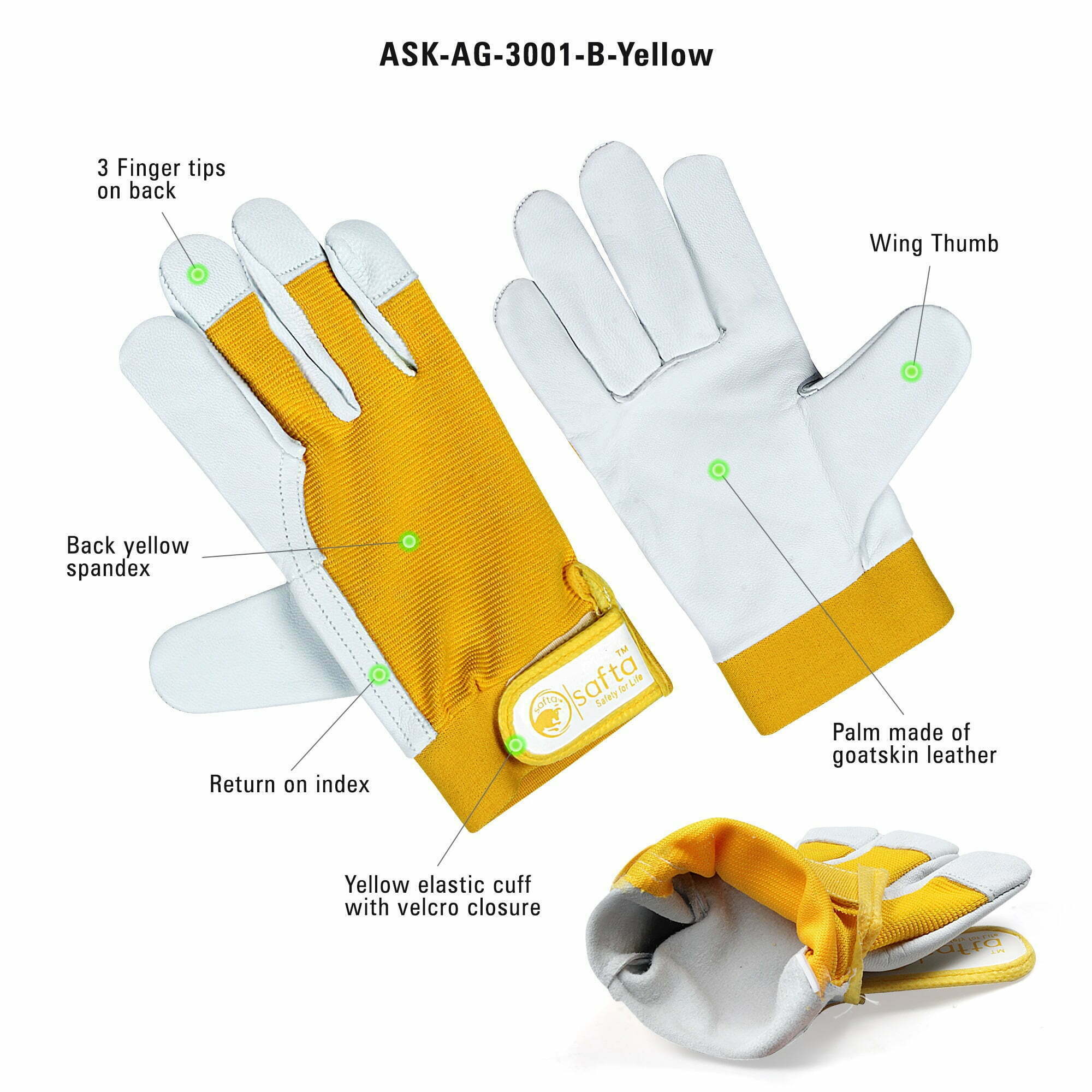 Work gloves for men and women safta bee