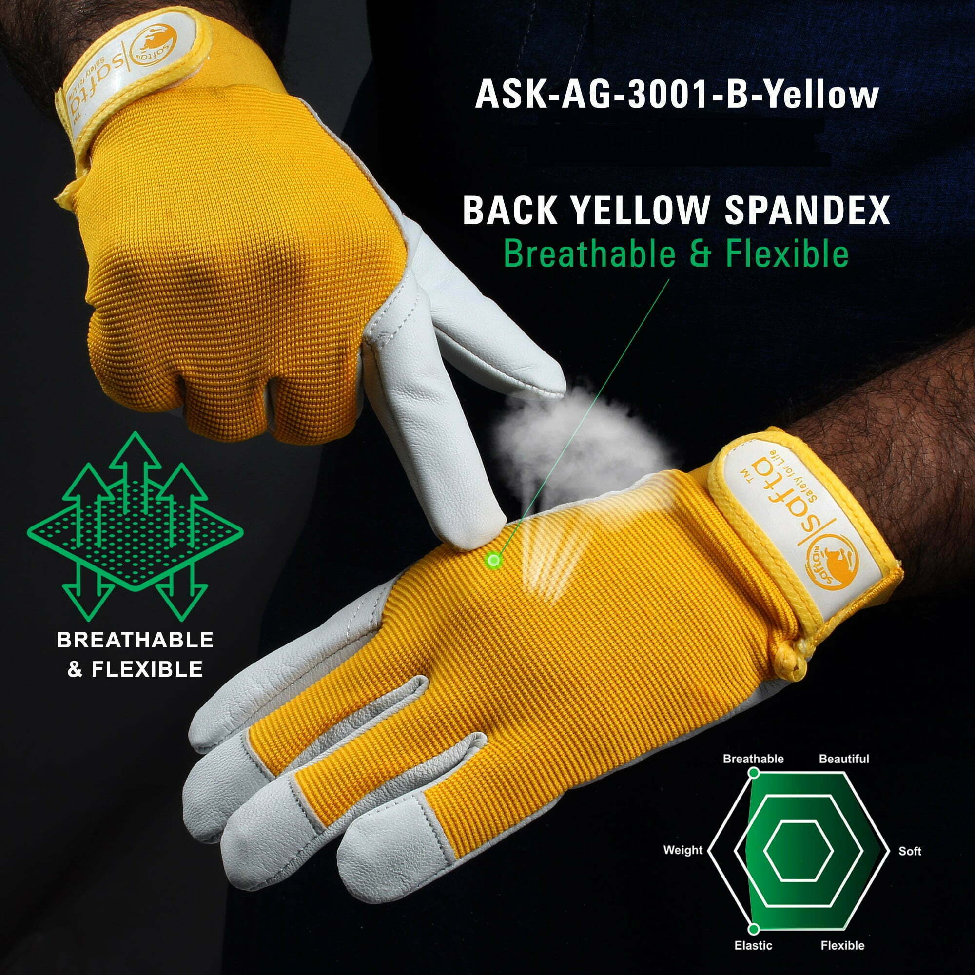 Work gloves for men and women safta bee