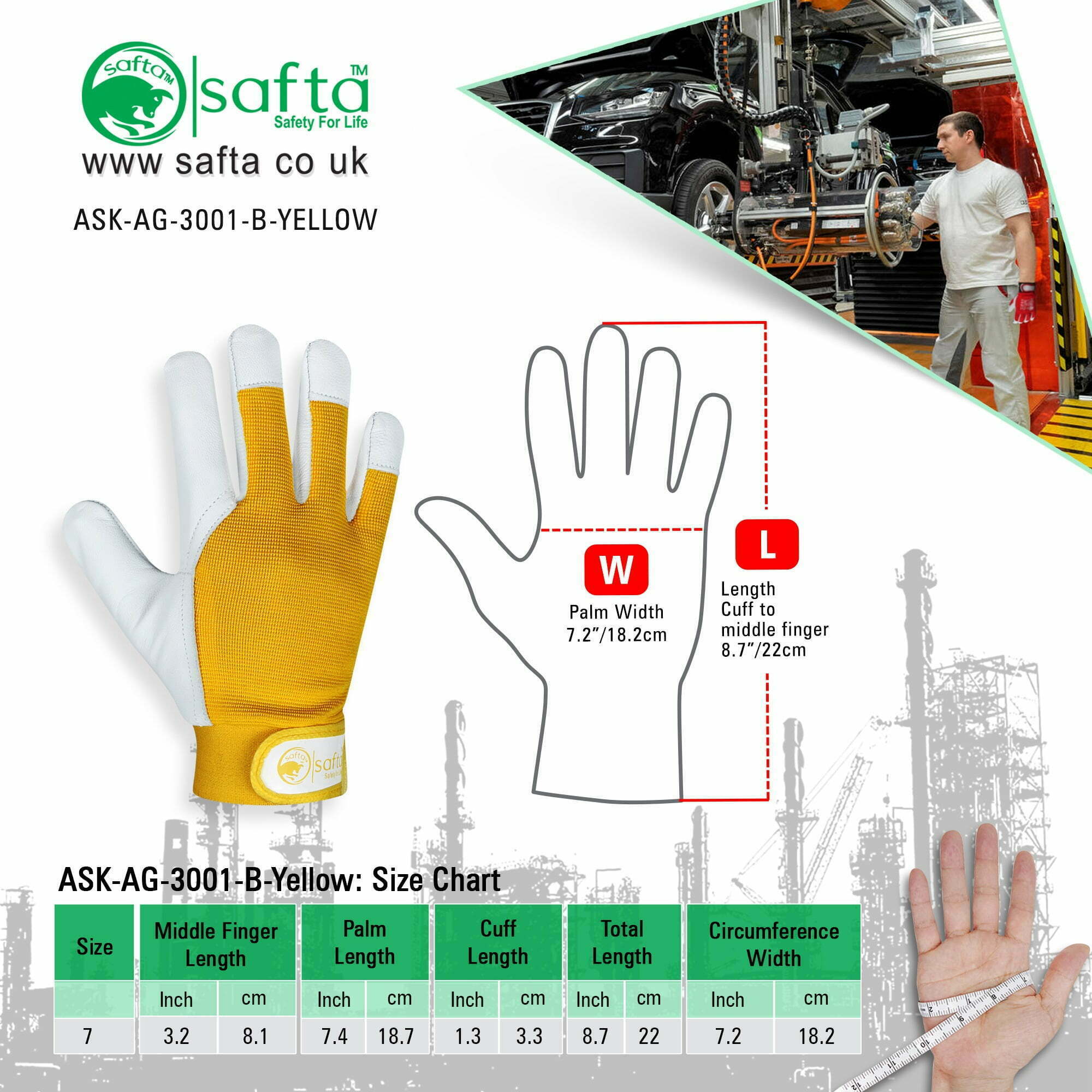 Work gloves for men and women safta bee