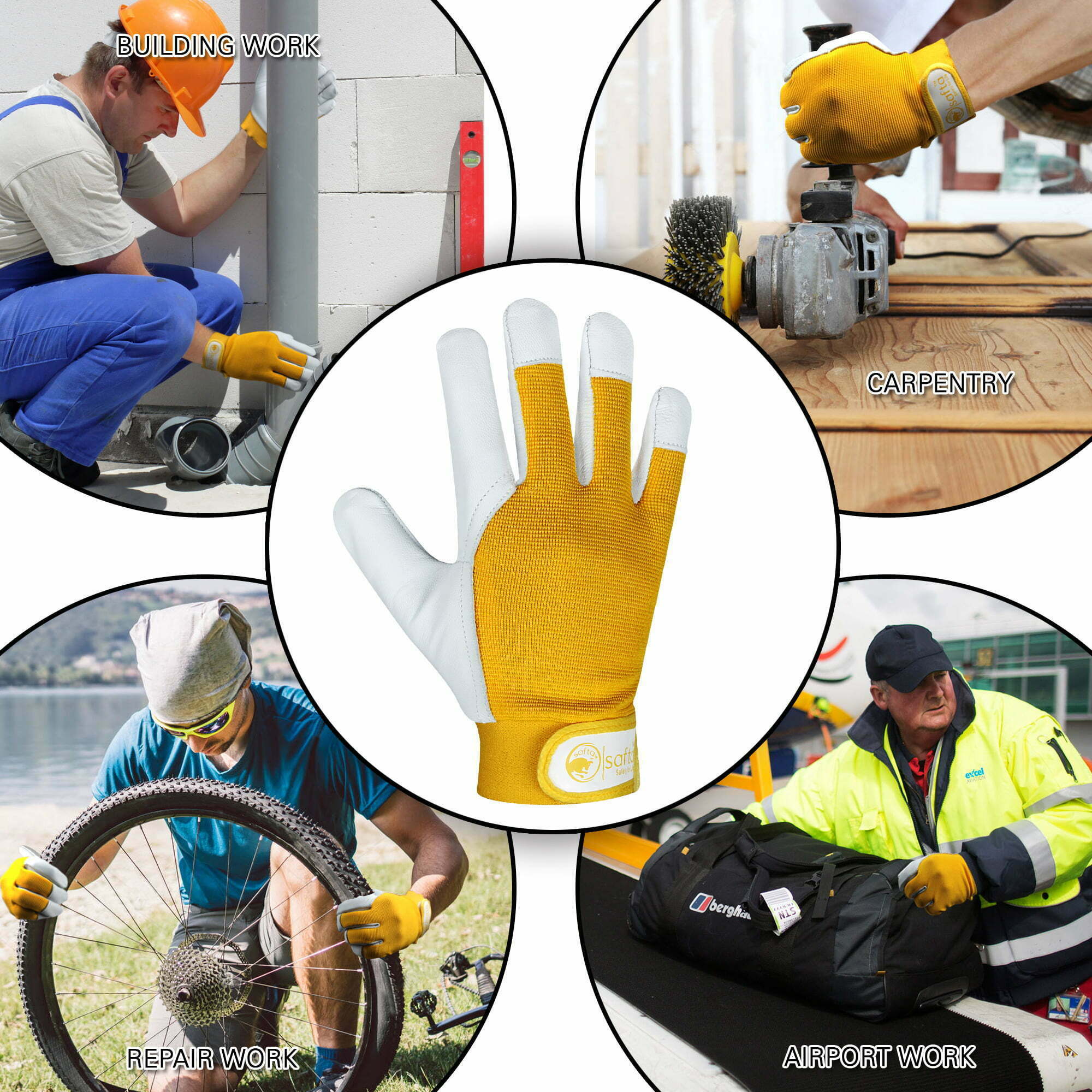 Work gloves for men and women safta bee