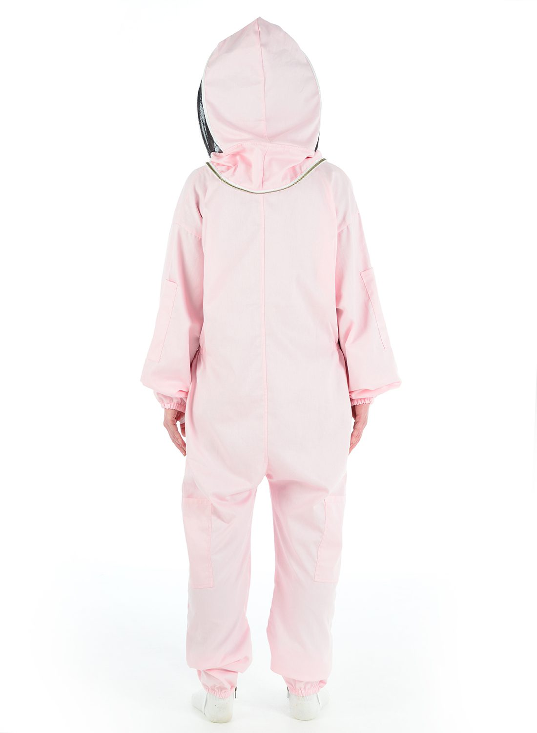 Pink bee protection suit, poly cotton beekeeper suit for sting-proof safety and comfort." This format incorporates the keywords "Bee Protection Suit,