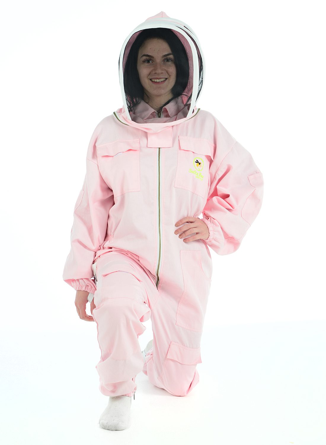 BeekeepPink bee protection suit, poly cotton beekeeper suit for sting-proof safety and comfort." This format incorporates the keywords "Bee Protection Suit,er suit, Pink bee suit, Cotton bee suit, Bee protective gear, Vivo bee suit
