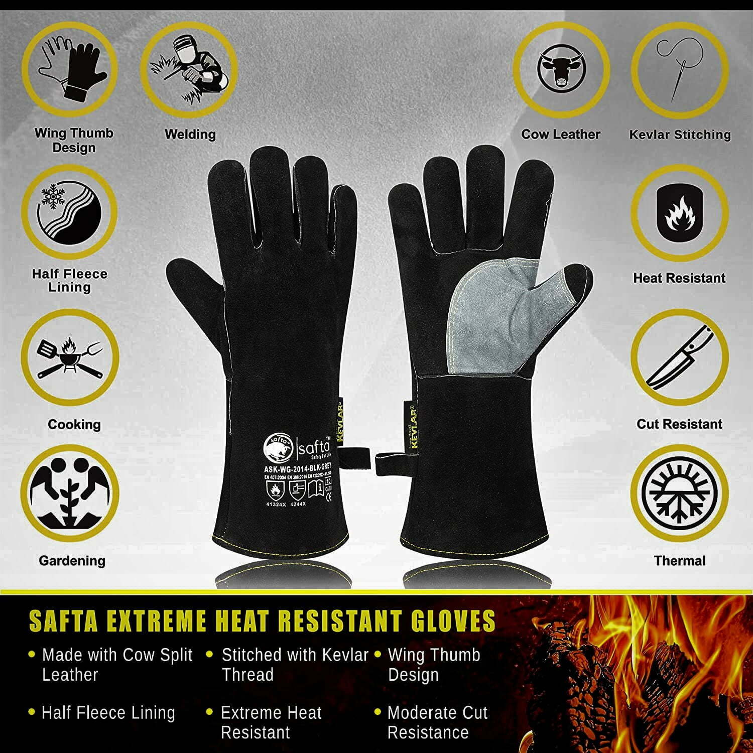 welding gloves heat resistant gloves Saftabee
