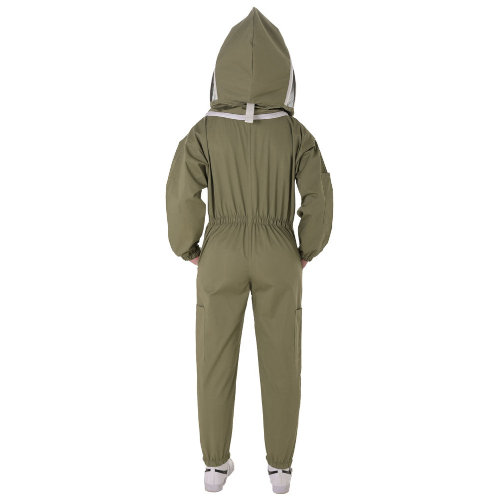 children beekeeping suit olive green back
