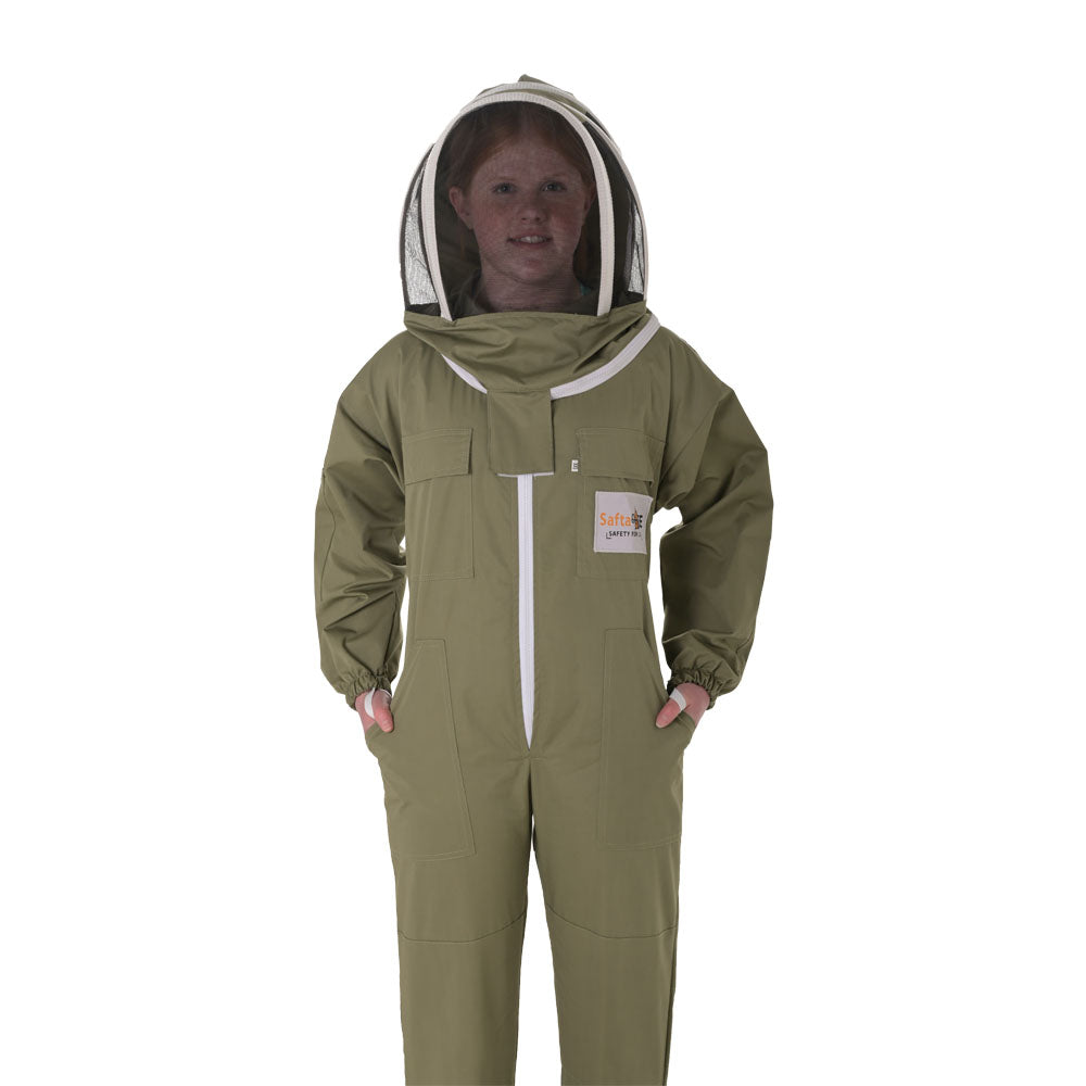 children beekeeping suit olive green front view