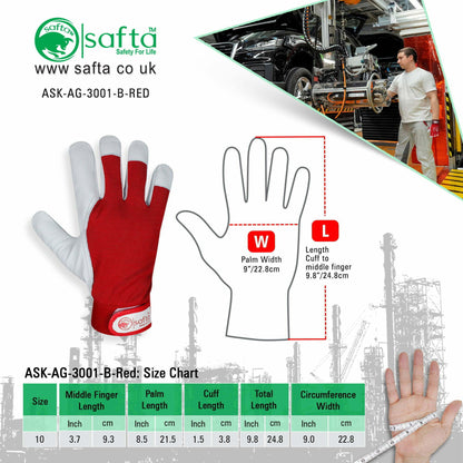 goatskin leather gloves for work saftabee uk