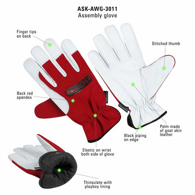 Thinsulate gloves leather work safta uk