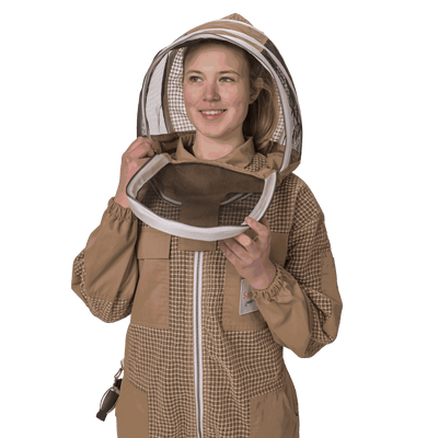 Bee keeper Suit Brown with 3-Layer Protection – Professional Beekeeping Gear for Ultimate Sting Protection and Comfort