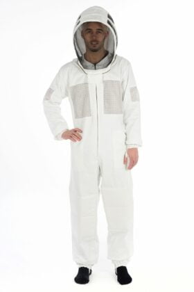 Ultra Ventilated 3 Layer Bee Beekeeping Suit Round & Fencing Veil Bee suit glove 