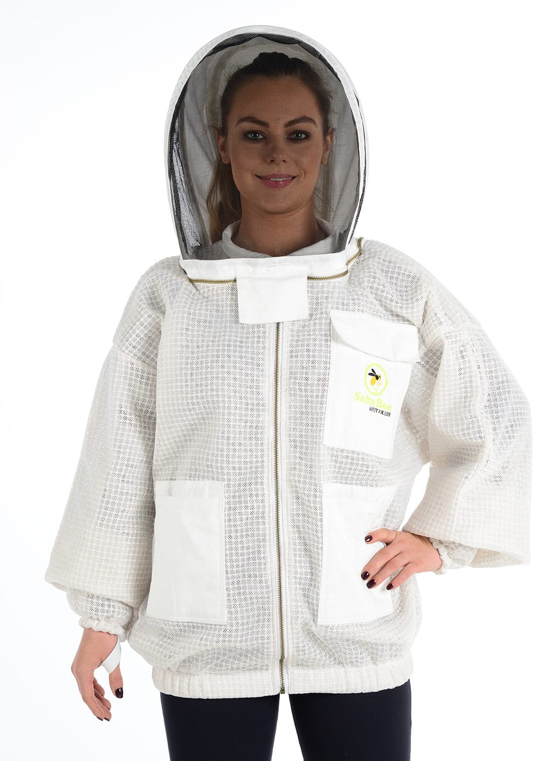 3 LAYER ULTRA VENTILATED BEEKEEPER BEEKEEPING JACKET WITH FENCING VEIL & GLOVES 