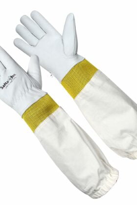 1 Pair Beekeeping Gloves Goat Skin Bee Keeping Vented P9Q9 Sleeves B3I4