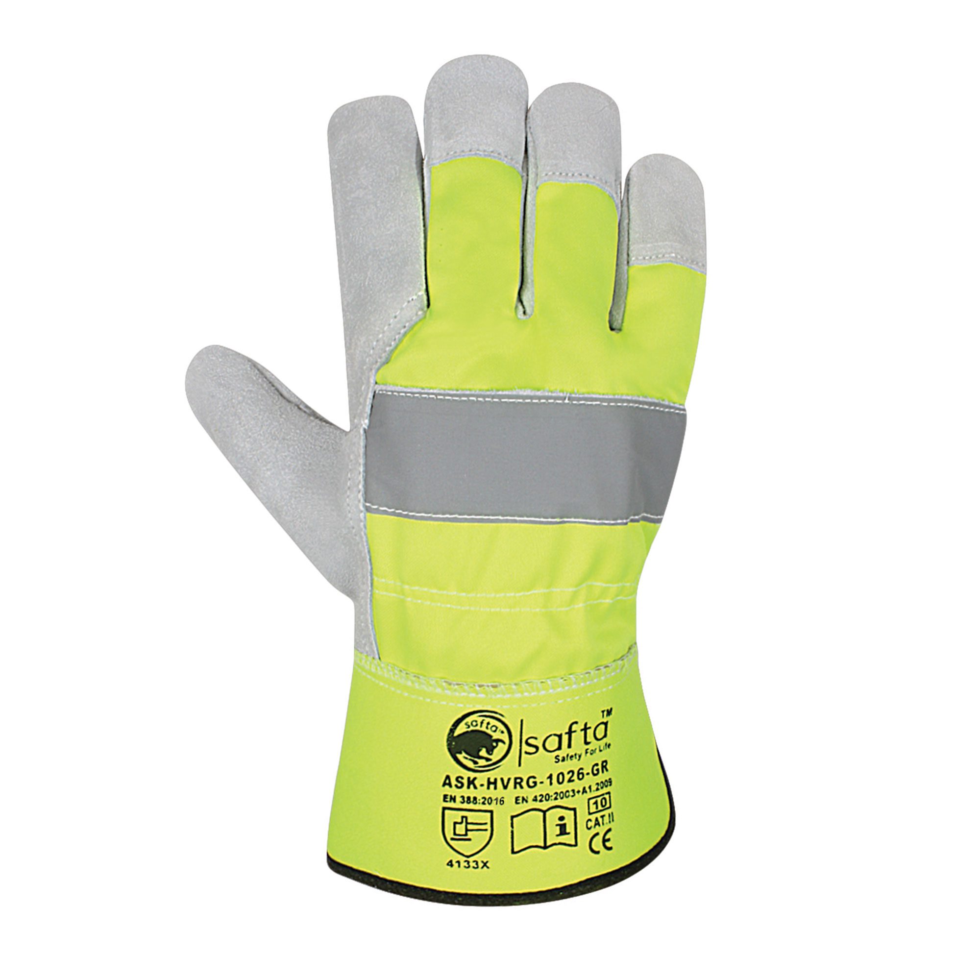 6 Sets of Large Industrial Gloves High Visibility Reflective PPE Fingerless for sale online 