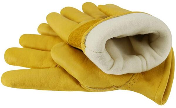SAFTA Fur lined thermal winter work gloves Leather Driver Gloves for Lorry LGV HGV vehicles Multipurpose Utility gloves for Gardening Mechanics Builders DIY work