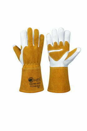 Safety Protection Welding Gardening Gloves Suede Gauntlets Two Pairs TE454 