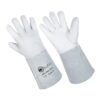 SAFTA Spark and Heat Proof Gloves Sheep leather Palm Top with Cow Split Leather Cuff AZO free Ideal TIG Welding Gloves Perfect for Gardening Soldering Metal Handling. Size 10 White