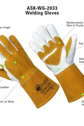 Heat resistant gloves mig welding welders gauntlets