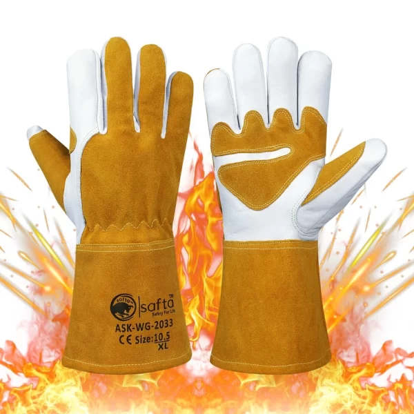 Heat resistant gloves mig welding welders gauntlets